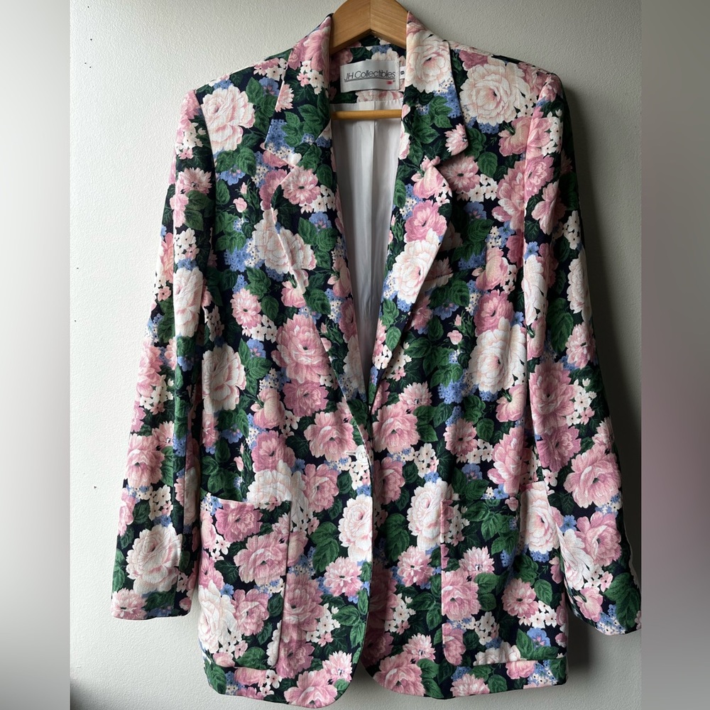 Vintage JH Collectibles Flower Print Blazer - with union tag
